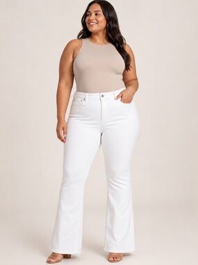 SPANX Women’s White Lycra Flare Leg Jeans US 22 NWT Y2K vibes
